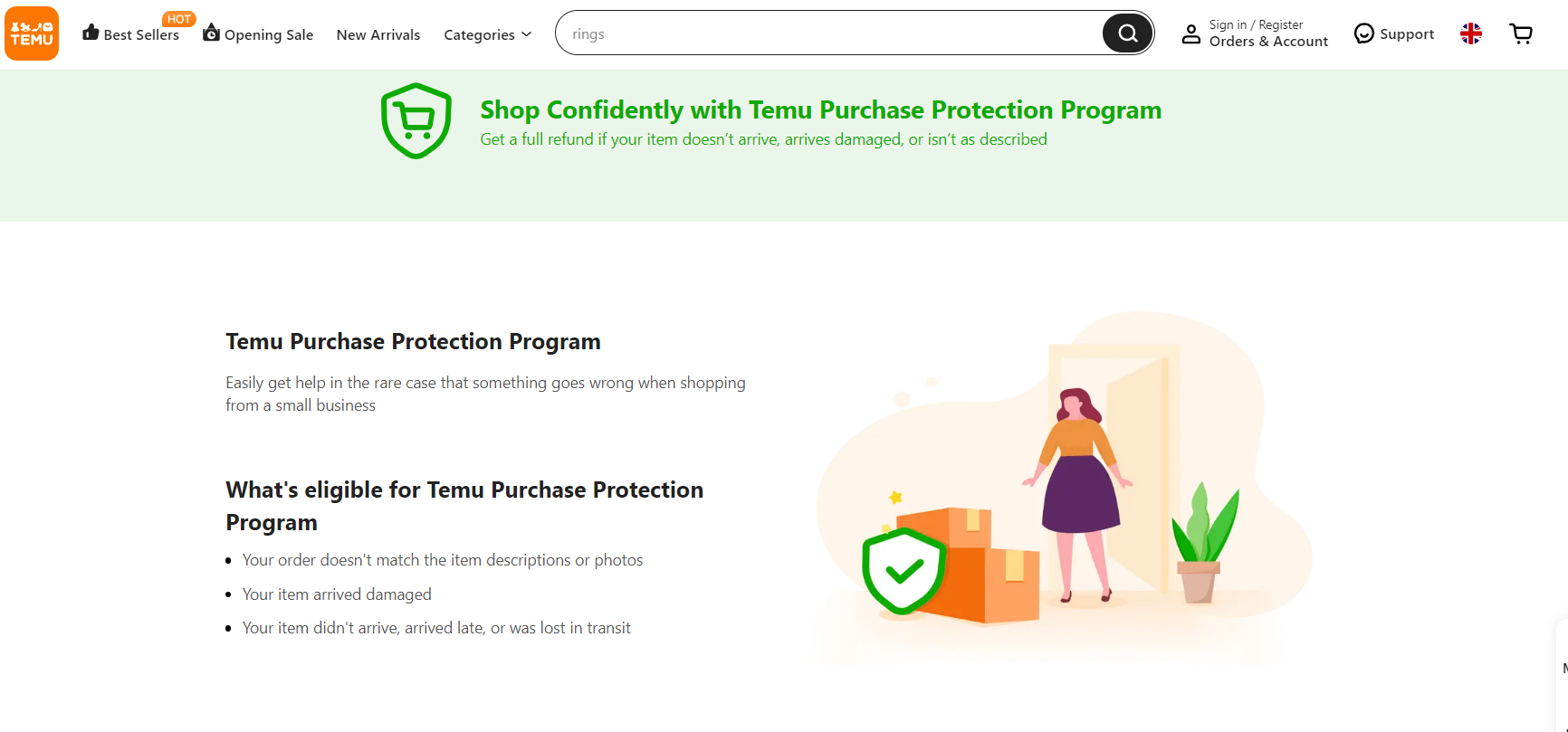 Benefits of Temu Purchase Protection Policy