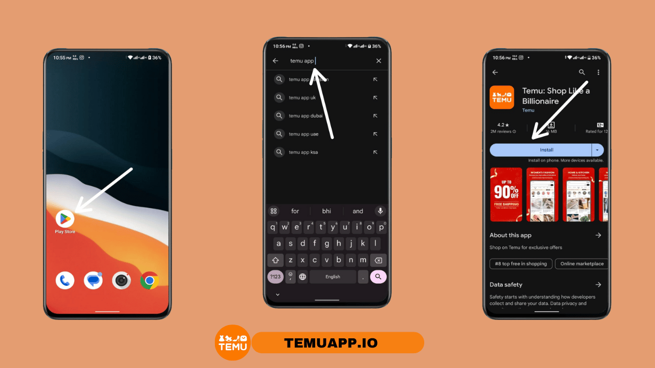 Download Temu From Google Play Store- Method 1