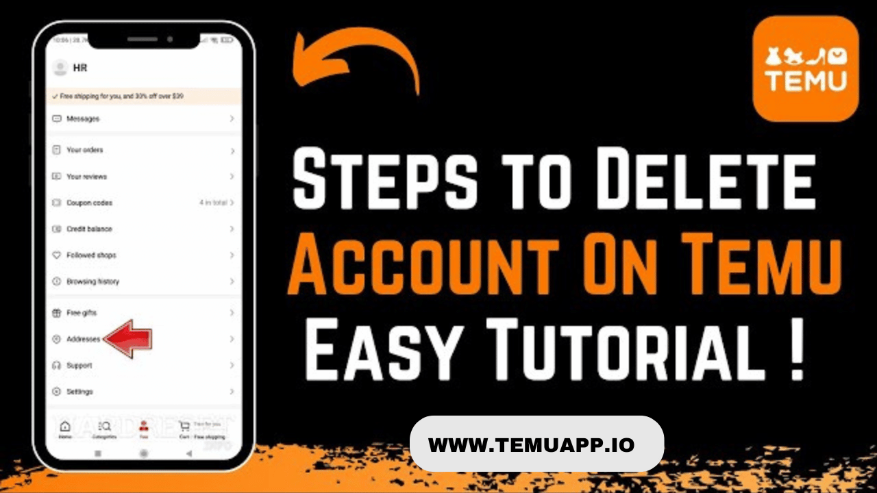 Deleting Temu Account From the Website