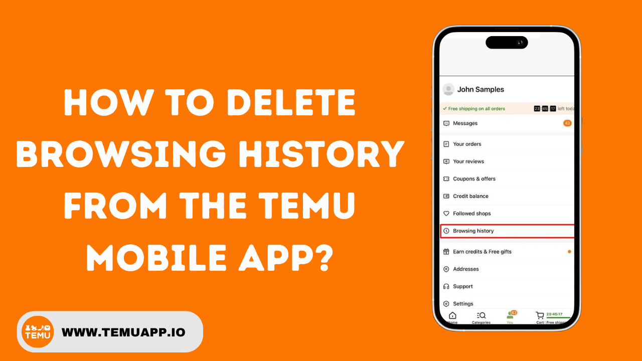 How to delete browsing history From the Temu Mobile app?