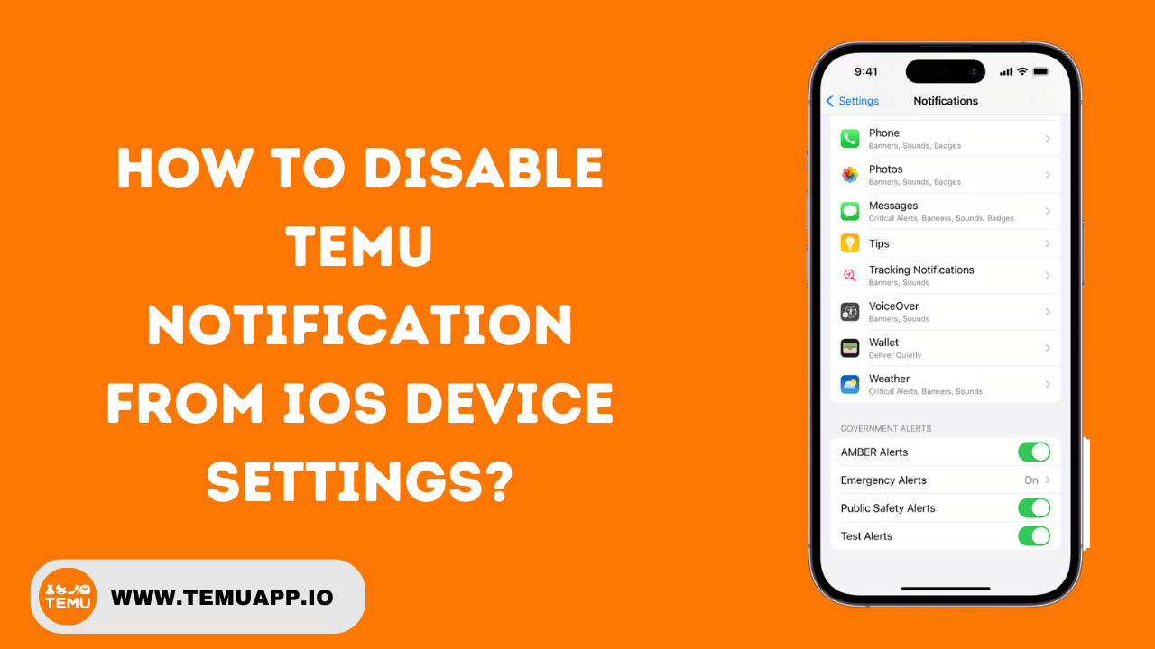 How To Disable Temu Notification From iOS Device Settings?