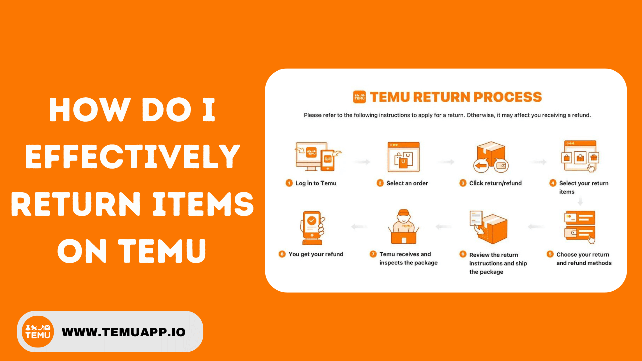 How do I Effectively  return items on temu