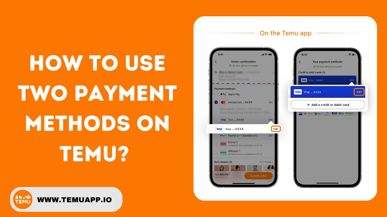 How To Use Two payment methods on temu? 