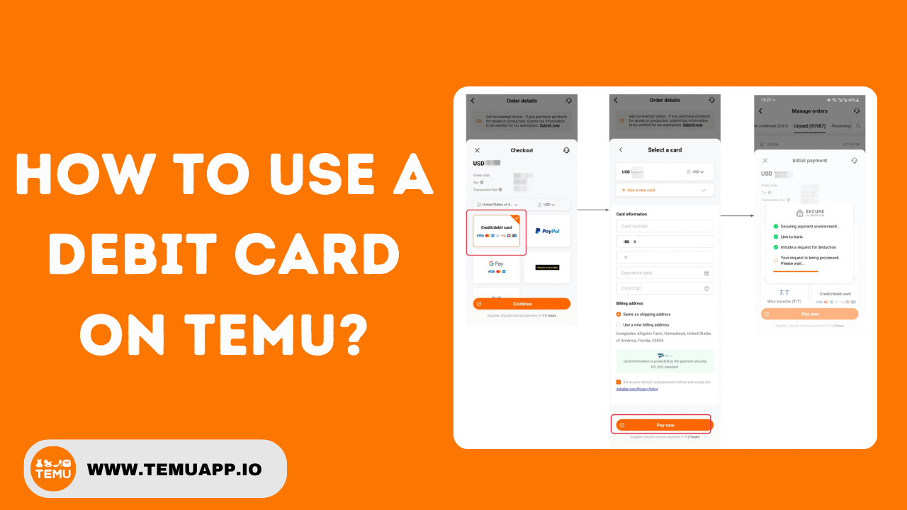 How to use a Debit Card on Temu?