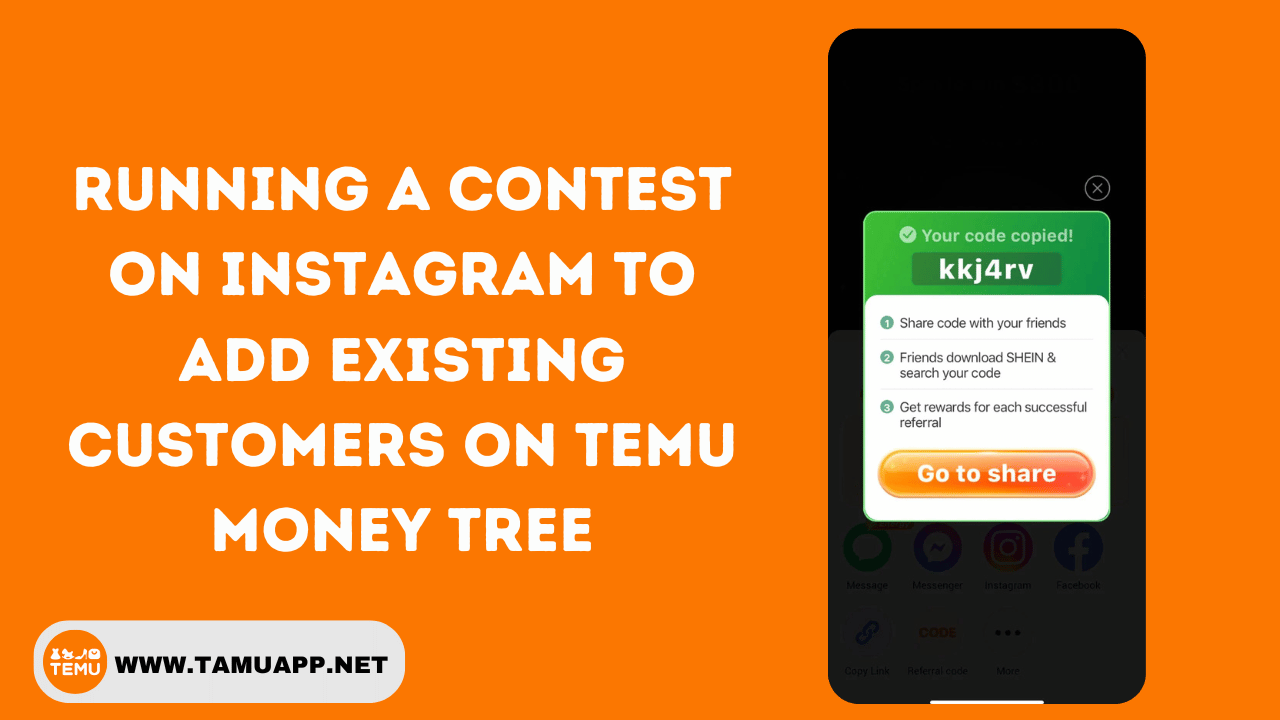 Running A Contest on Instagram To Add Existing customers on Temu Money Tree